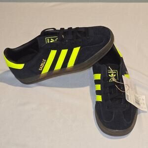 Men's Adidas Gazelle Indoor Sneakers Size 4 JR3841 Black/Yellow Brand New